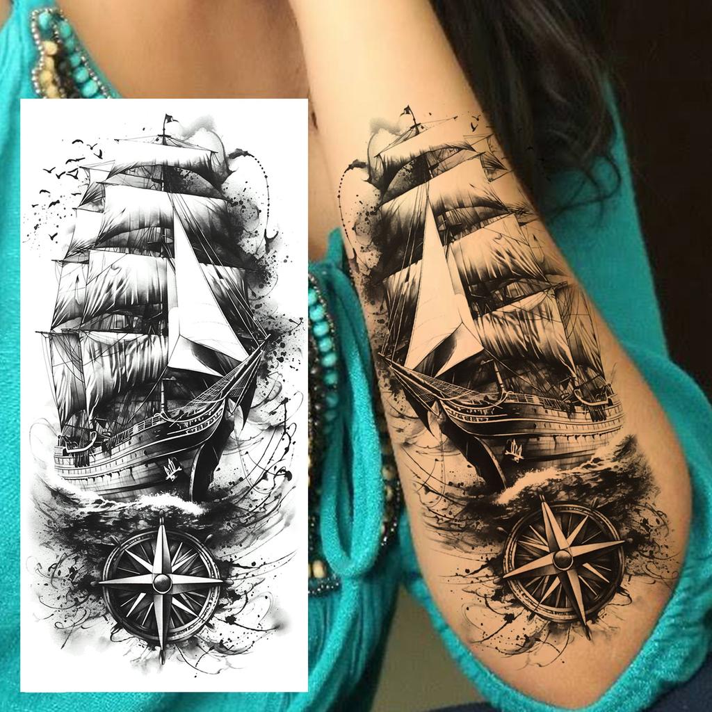 1 Sheet 3D Watercolor Universe Planets Temporary Tattoos For Men Women Long Lasting Waterproof Fake Tattoo Sticker Body Arm Art