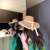 Women's Seaside Beach Straw Hat Woven Sun Protection Sun Hat Large Brim Lace Trim Wide Brim Hat