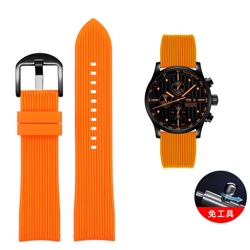 Classic Arc Mouth Watchband 22mm 20mm for Mido Casio EFR-303 ECB900 Citizen Longines Omega Rubber Silicone Watch Band Waterproof