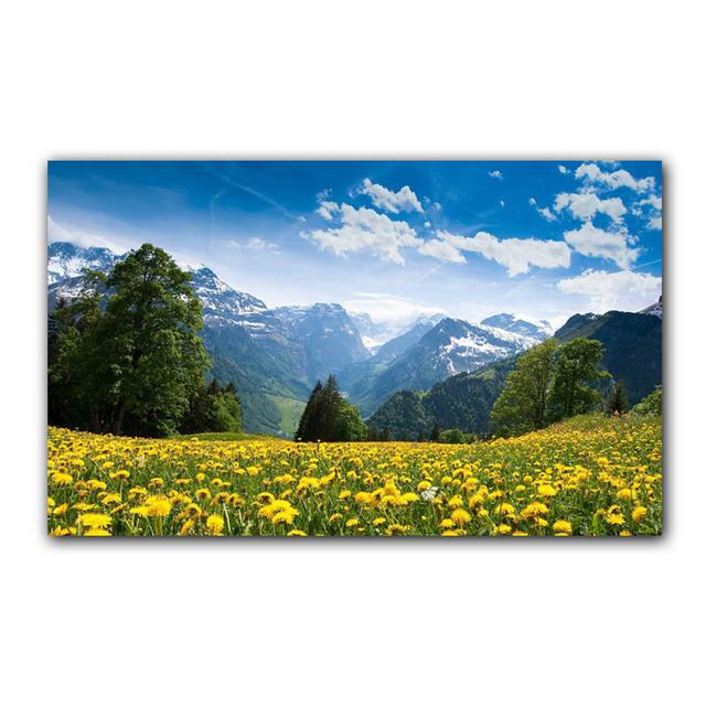 Pittura su Tela Montagna Verde Paesaggio Scenari Naturali Foresta Raggi di Sole Poster Stampa Arte da Parete Immagine Soggiorno Decorazione Casa