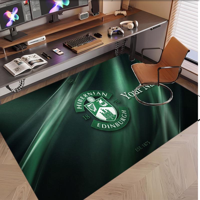 Personalized Crystal Velvet Carpet Hibernian FC Pattern Non Slip Floor Rug