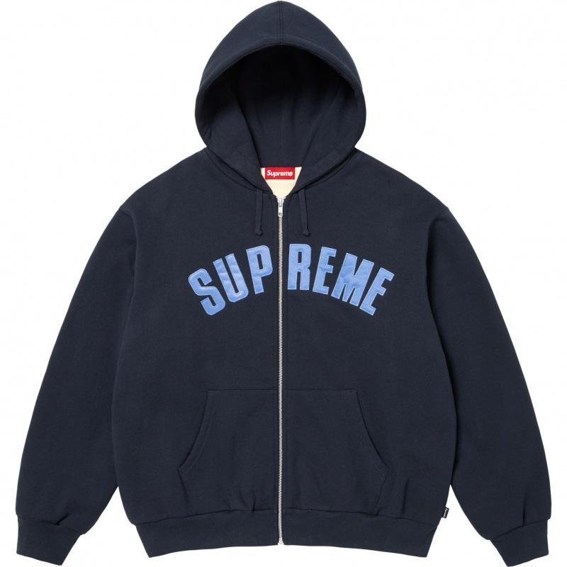 25SS Supreme Trendige Marke Kapuzenpullover mit Fleecefutter und großem Logo