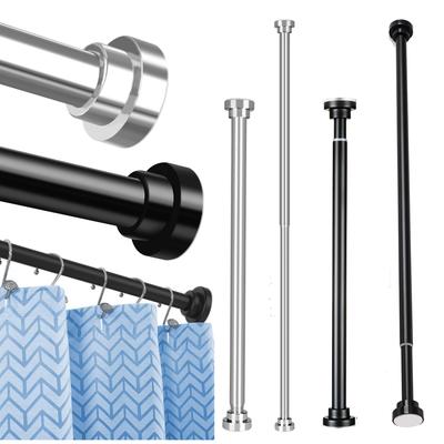 Shower Curtain Rod Adjustable 85-195CM Spring Tension Curtain Rod No Drill Anti-Rust Non-Slip Shower Rod Shower Curtain Rod