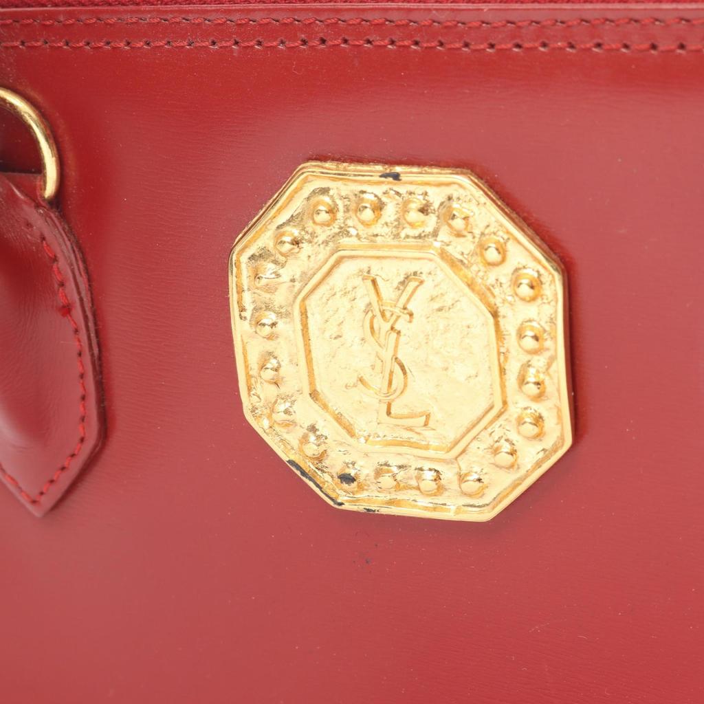 Used YVES SAINT LAURENT Handbag Leather Red Used Women