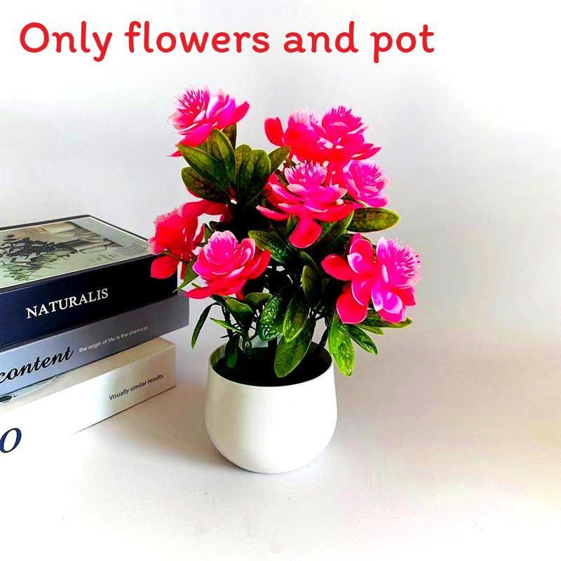 Twelve Flowers Simulated Artificial Green Plant Potted Ornament For Decor Indoor