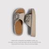 New Foreign Trade Birkenstocks Retro Buckle With Beach Casual Platform Slippers Women'S One-Word Drag Cork Drag Outer Wear