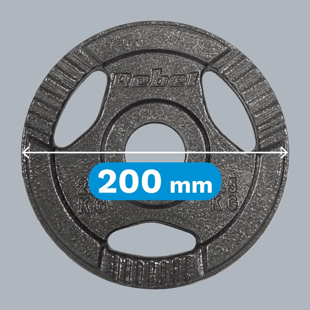 Cast Iron Weight Set 4X2.5Kg, 51Mm Hole, Plate With Handles Rebel