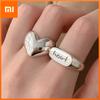 BF CLUB 925 Sterling Rings for Women Fashion Geometric Handmade Irregular Heart Ring Party Christmas Gift