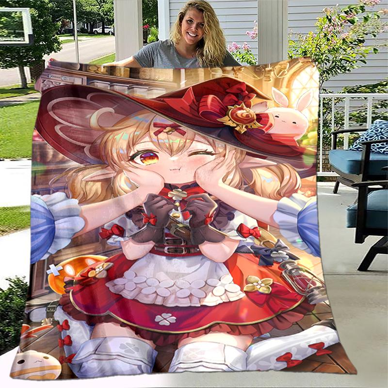 1pc Blanket - Genshin Impact characters Print Design, Lightweight Blanket for Sofa, Bed- Soft &Warm, Gift for All Seasons