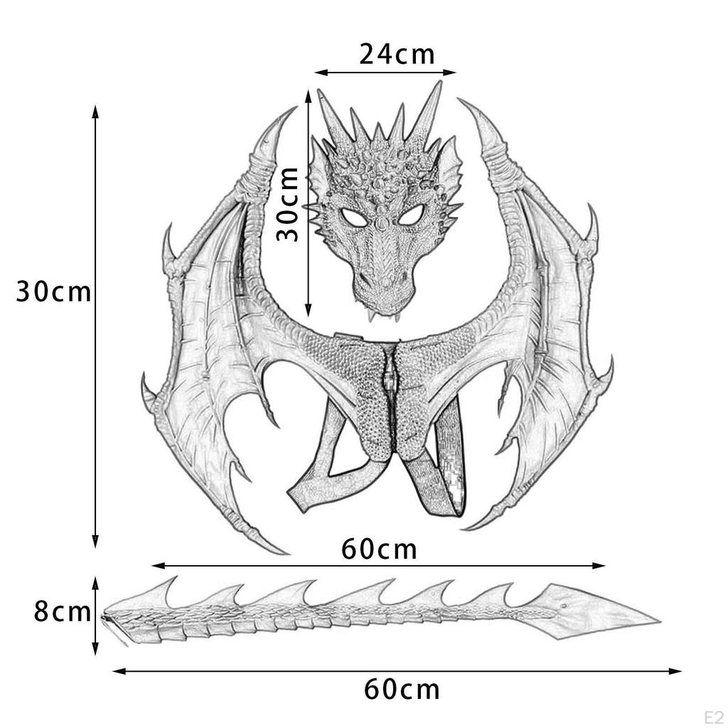 Children Dragon Wing Costume Dinosaur Tail Mask Set Kids Party Costumes Accessory