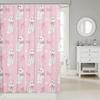 Kawaii Cat Shower Curtains,Cute Pets Animal Bathroom Curtain Girls Boys Teens Adult Room Decor,Pink Bowknot Heart Waterproof