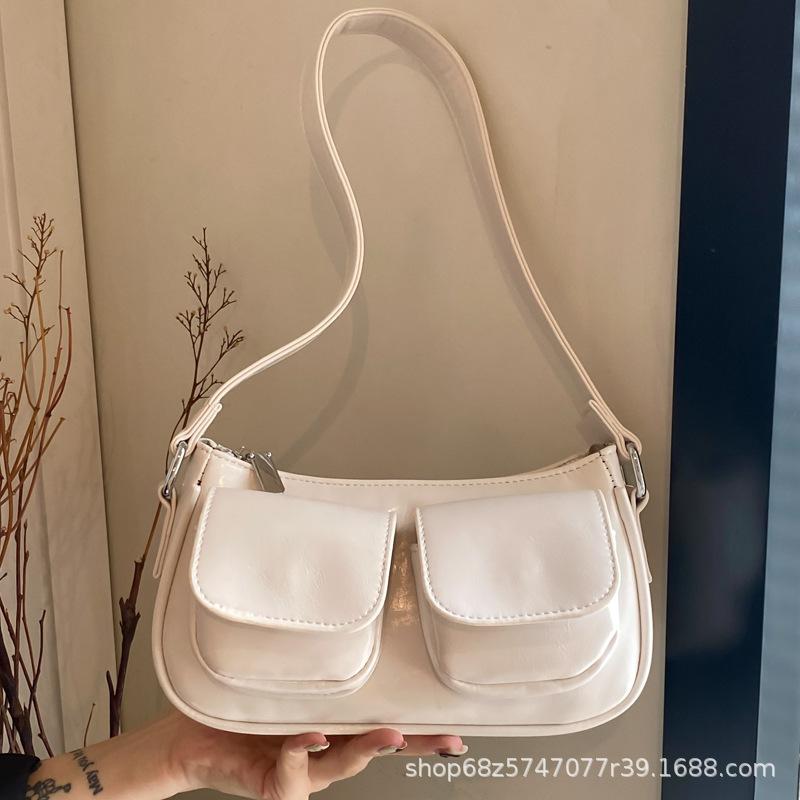 French niche underarm bag women's summer 2025 new trendy fashion shoulder locomotive bag texture portable oblique span bag