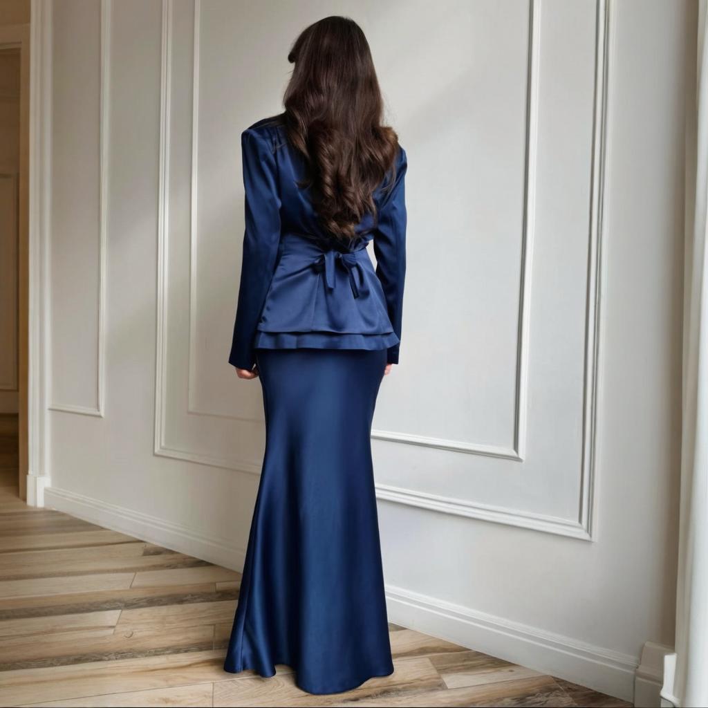 Cross-border Europe, America, Amazon  Autumn New Women's Clothing Fashion Temperament V-neck Professional Dress Skirt Fishtail Skirt