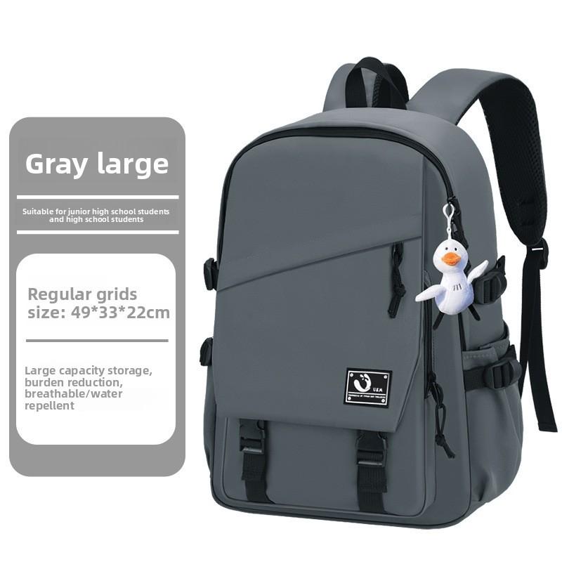 Large Capacity Solid Color Student Backpack With Anti Wear And Waterproof Technology For University And School