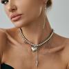Sweet And Cool Love Star Pendant Necklace Choker Fashion Ccb Beaded Chain Fringed Necklace