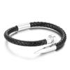 Men's Leather Magnetic Clasp Bracelet with Stainless Steel Nails