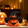 Mini Pumpkin Statue with Witch Hat Halloween Decoration Exquisite Workmanship Cute Pumpkin Figurine Table Festival Decoration