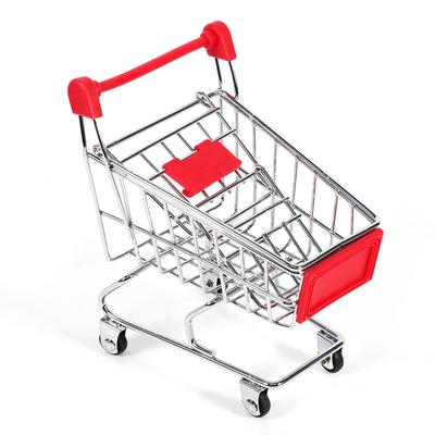 Papageienspielzeug Wellensittich Nymphensittich Intelligenz-Wachstums-Werkzeug Supermarkt-Einkaufswagen Rot