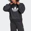 Adidas Originals Trefoil Logo Sports Crewneck Sweatshirt Women sweatshirt Carbon-Black HU1605