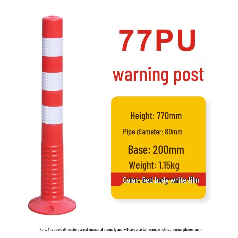Reflective Elastic Traffic Bollard: PU Anti-Collision Post & Rubber Road Barrier