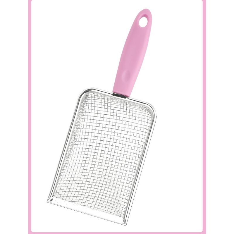 Stainless Steel Cat Litter Shovel Large Fine-pore Bentonite Mesh Shovel for Picking Up Toilet Feces Cat Pet Cleaning Tool