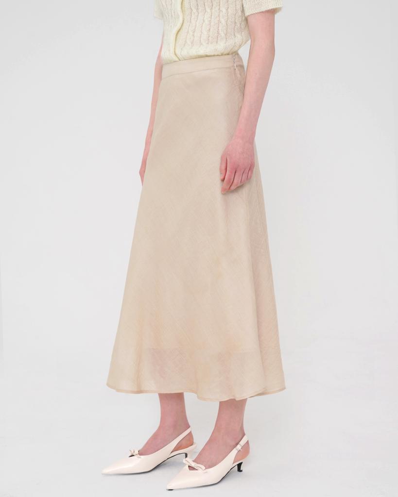 Sisterhood Long Flare Skirt - Beige