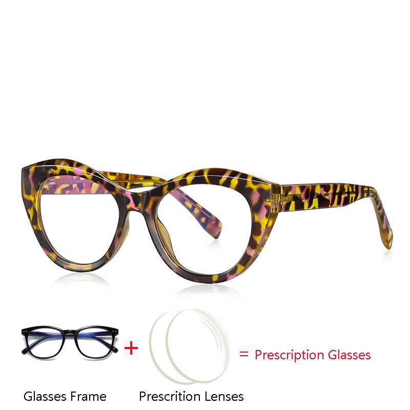 Leopard Frame Cat Eye Shortsighted/Hyperopia Prescription Eyeglasses Women Anti Blue Rays/Photochromic Optical Spectacles Female