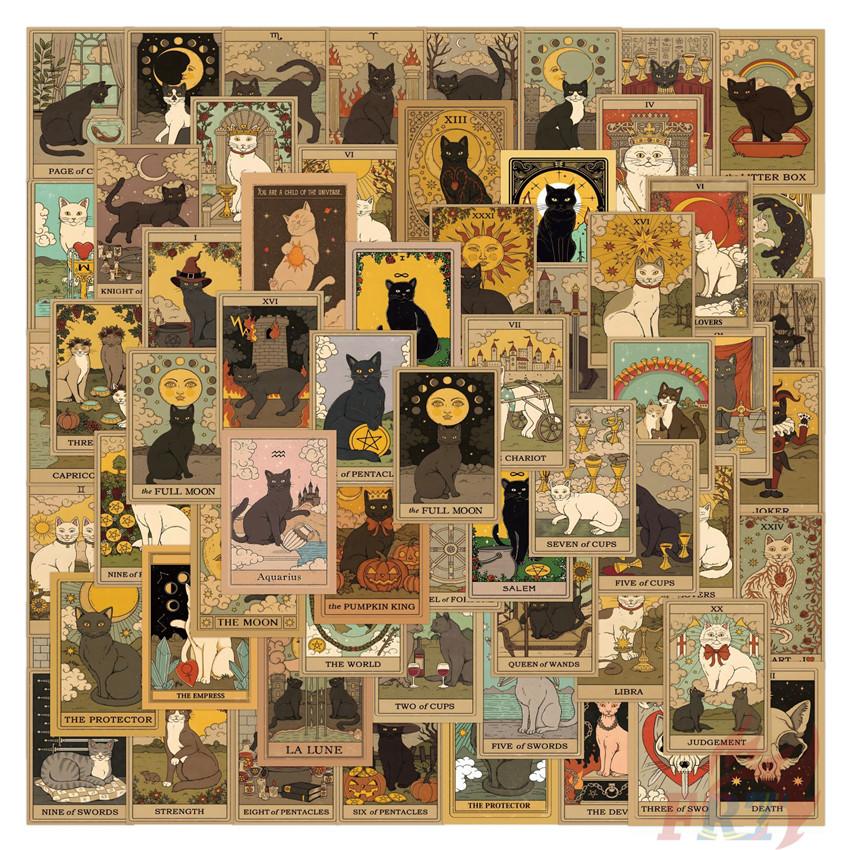 

50 шт./100 шт. ретро наклейки Таро с изображением кота DIY модные водонепроницаемые наклейки-каракули A+B