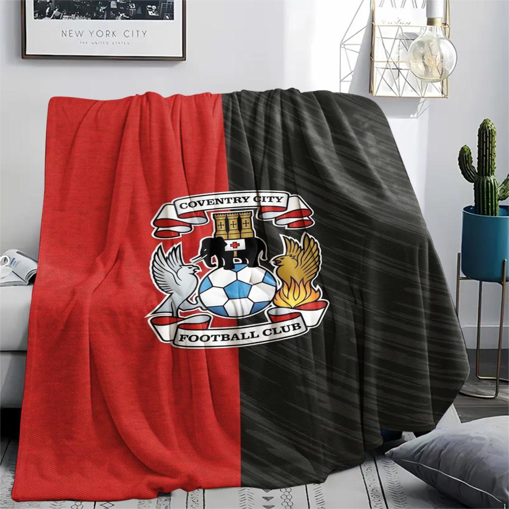 1PC Coventry City FC Print Flannel Blanket, High Quality Comfortable for All Seasons, Home Decor, Warmth and Comfort, Perfect for Christmas Gifts