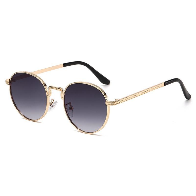 Circular Metal Sunglasses for Women UV Resistant and Sunscreen Sunglasses