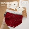 Female Spring and Autumn Vintage Lace Cotton 10A Antibacterial Cotton Extended Crotch Hip Briefs
