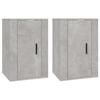 816665 vidaXL Wall-Mounted TV Cabinets 2 Pcs Concrete Grey 40x34.5x60 Cm