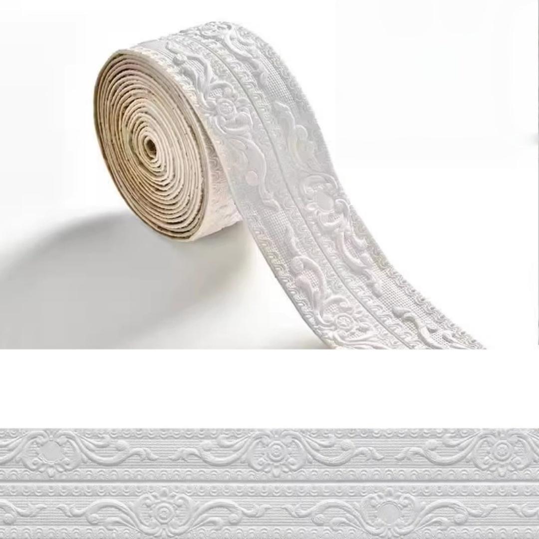 

1 Piece of 2.3mX12cm Self-adhesive Wall Sticker, PVC Decorative Wall Sticker, Ceiling Corner Line, Suitable for Home Decoration