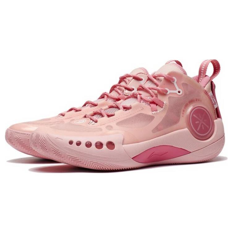 New LiNing Wade Shadow 3 Cushioning Anti Slip And Wear Resistant Mid Top Basketball Shoes Men's Salt Pink ABPS041-6