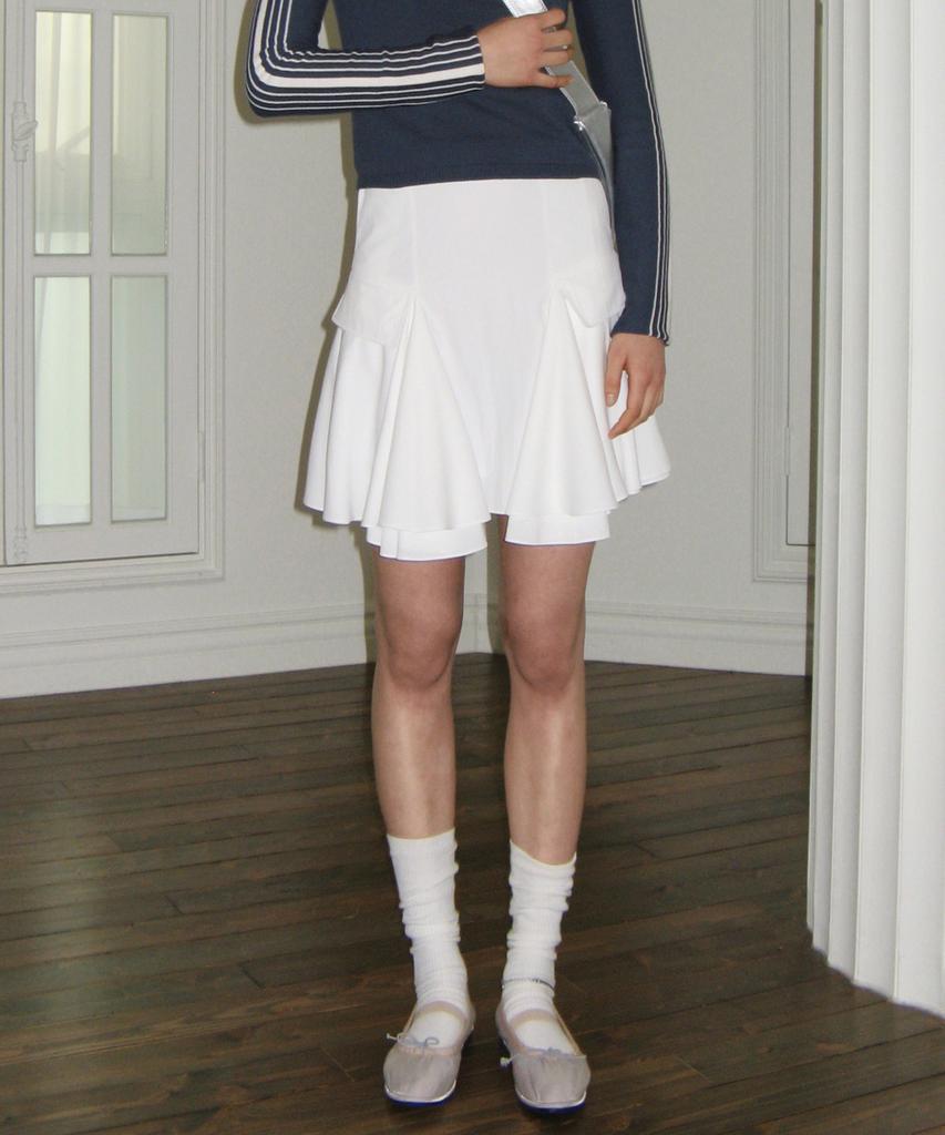 Sinun Frill Layered Skirt (White)