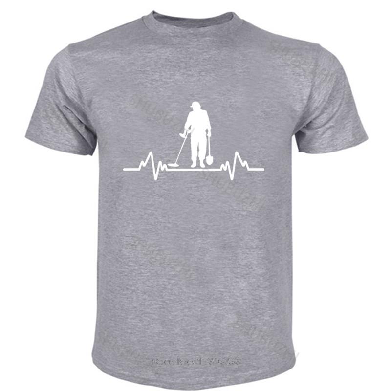 

Metal Detector Heartbeat Detectorist T-Shirt cotton tshirt summer fashion t-shirt men cotton tops euro size boys gifts 3XL