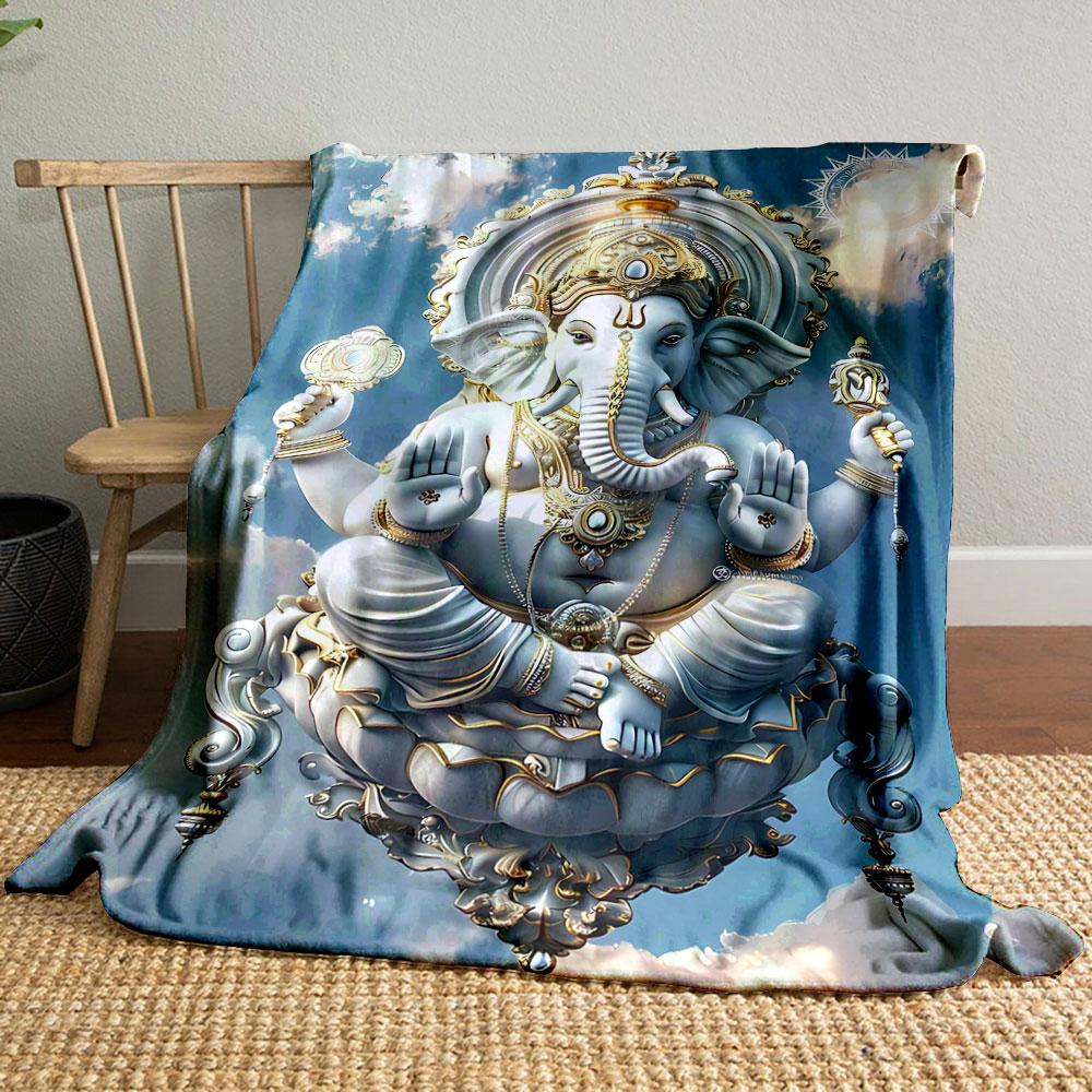 

Ganesha Statue Style Blanket bedroom Blanket for Livingroom Couch lunch break Soft throw for Friend s festival Gift 80cm x 120cm