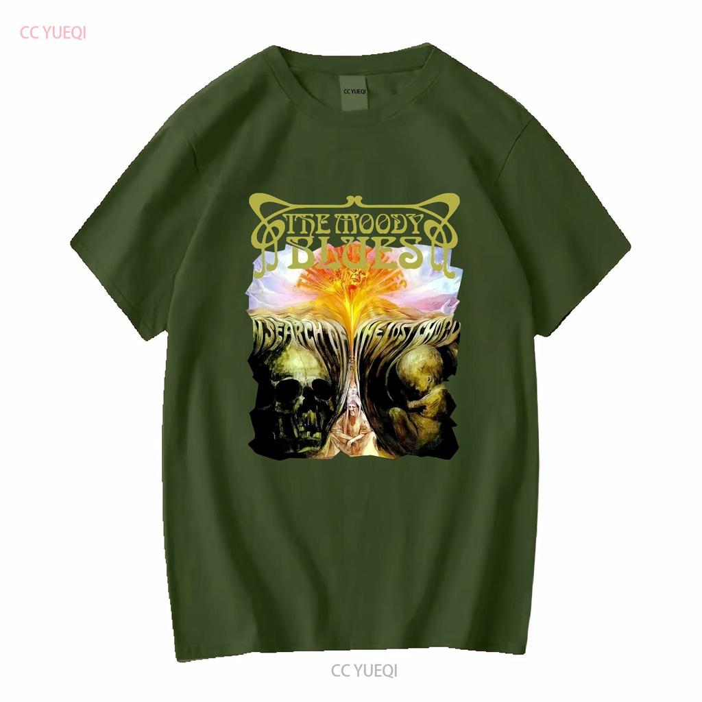 Pánské tričko The Moody Blues Search of Lost Chord Vtipné Černé Bavlněné Vintage Prané Streetwear Unisex Prodyšné Mírně Ležérní