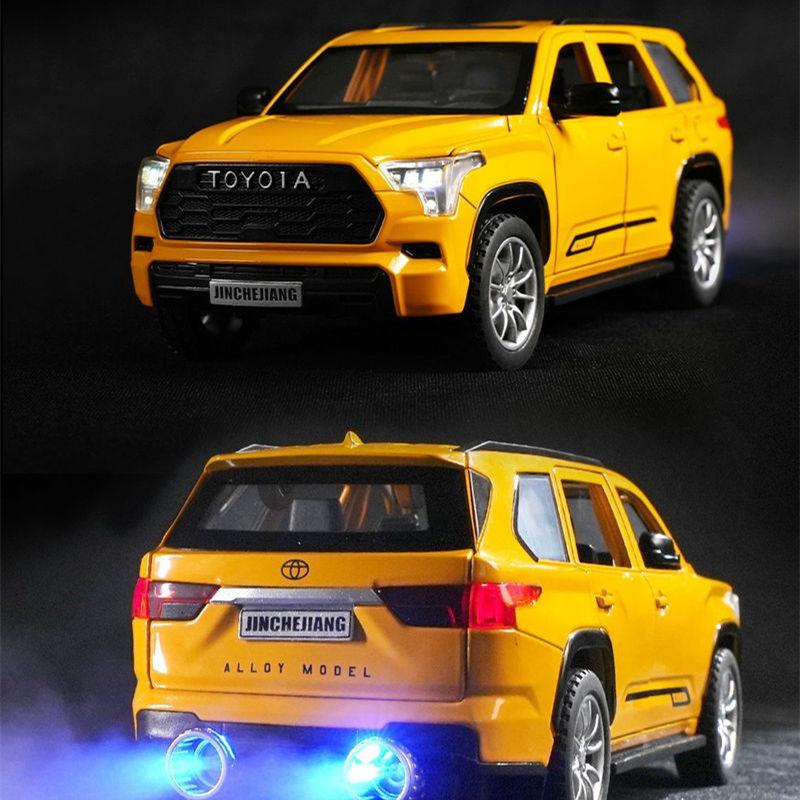 1/24 Toyota Sequoia SUV Simulation Alloy Car Model Diecast Metal Off-Road Vehicles Car Model Sound and Light Boys Toy for Children Gift