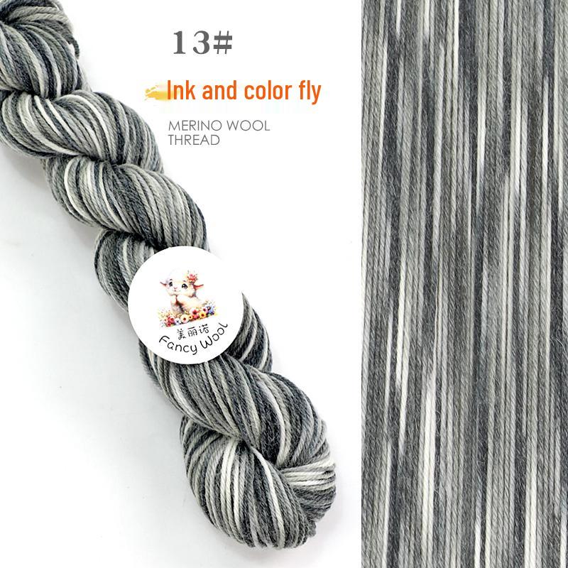 Hand-Dyed Variegated Wool Yarn: Ideal for DIY Knitting, Medium-Thickness Cotton, and Wool Blend for Hats and Scarves