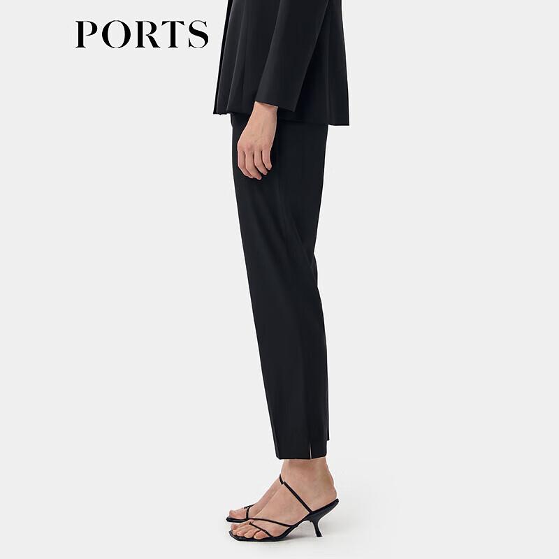 PORTS Women's Black Luster Flared Trousers