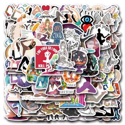 110 New Yoga Yoga Doodle Stickers Decorate Suitcase Mobile Phone Waterproof Personalized Stickers