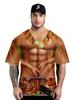 Lustiges Muskelkörper 3D-gedrucktes T-Shirt Sommer Herren Designer Kleidung Hässliches Brusthaar Rundhals Kurzarm Tops