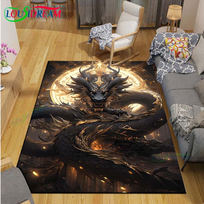 Hot Fashion Chinese Dragon Print Carpet Outdoor Rug Area Rug Non-slip Carpet Bedroom Decor Carpet for Room Gift