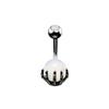 Multi-Color Turquoise Belly Button Ring with Skull and Ball Design