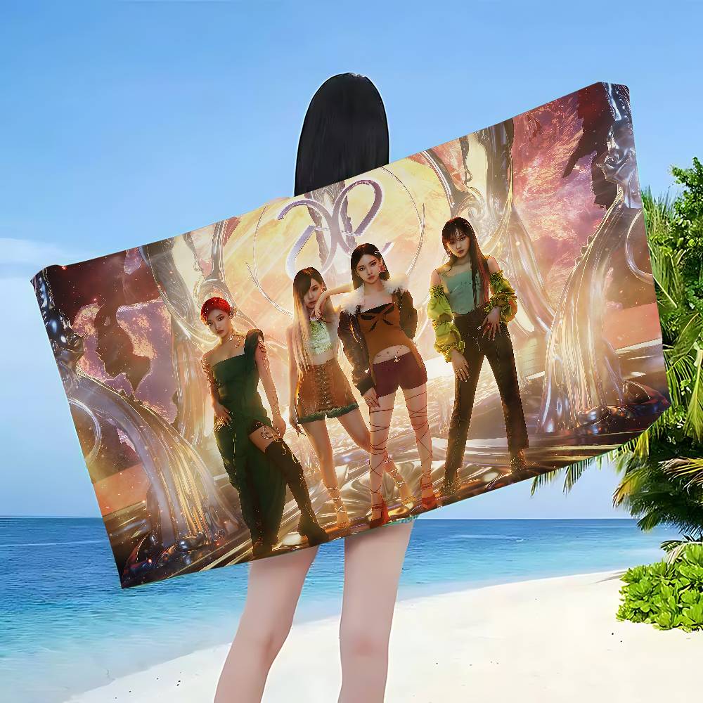 Kpop Group A-Aespas Microfiber Blanket Quick Drying Beach Towels Oversized Printing Super Absorbent Pool Towel Blanket