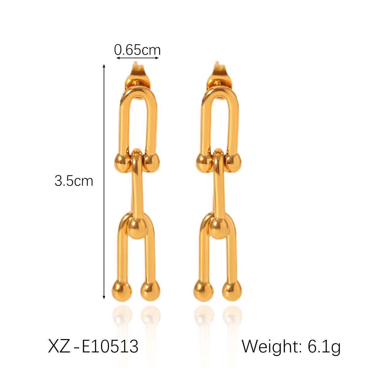 Модный европейский набор украшений: Подкова U-образной формы, Браслет и Серьги из Титановой Стали для Женщин