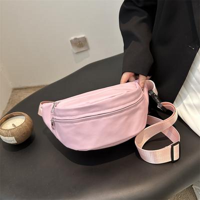 Büyük Kapasiteli Günlük Japon Düz Renk Trend Kişiselleştirilmiş Öğrenci Çantası Hafif Omuz Spor Göğüs Çantası Kadın Bel Çantası