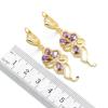 Set di gioielli in zirconia viola color oro per donna Orecchini Collana Ciondolo Anelli Scatola Regalo Colori Nero Bianco Blu
