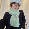 Luochi Knitting Bow Tie Scarf: Women's Winter Warm, Windproof Wool Neck Warmer